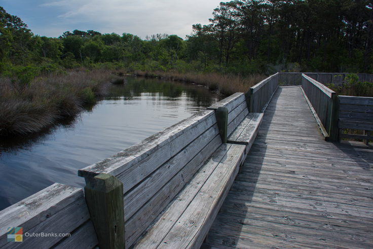 Currituck National Wildlife Refuge termination of the walkway along the sound
