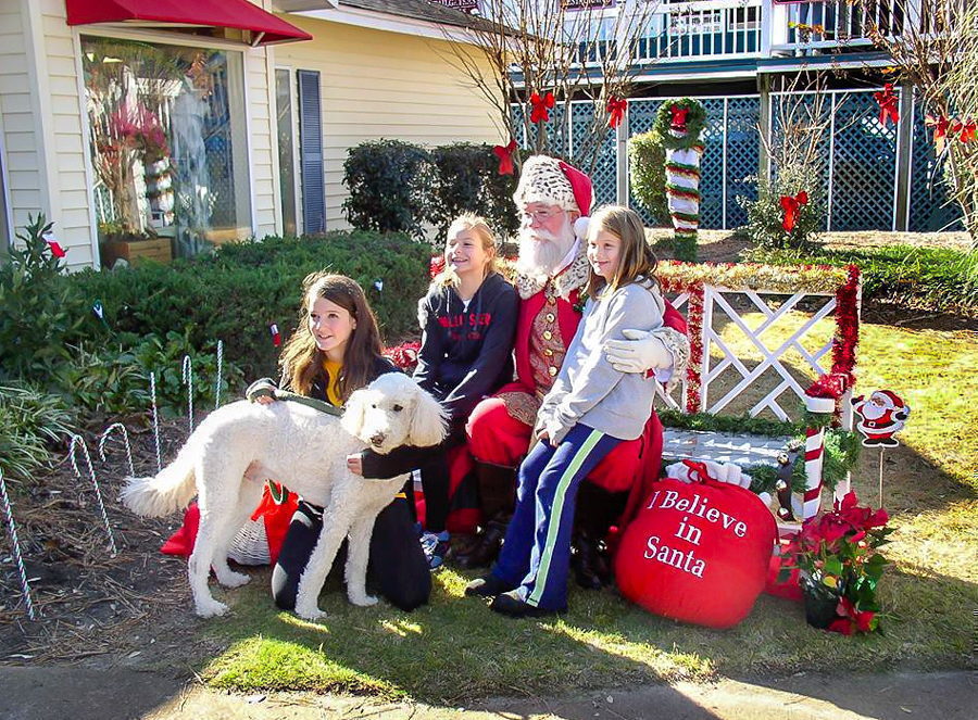 Timbuck II - sitting with Santa