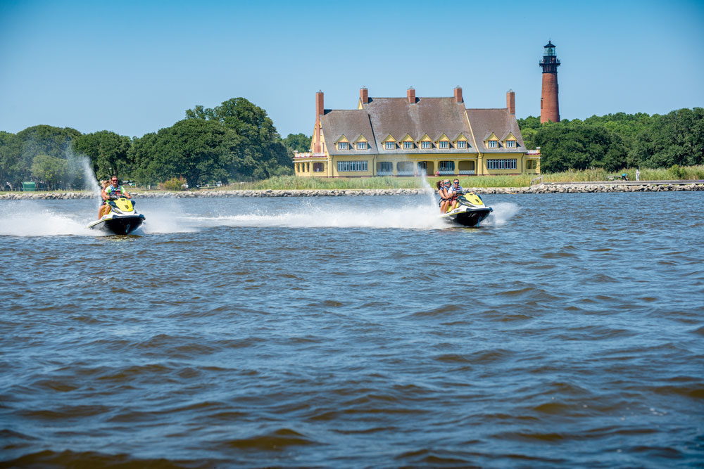 North Beach Watersports jet skiiers near Whalehead in Corolla