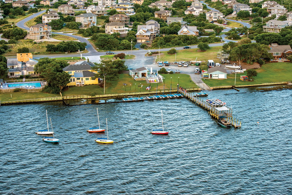 An aerial shot of Nor’Banks Sailing & Watersports