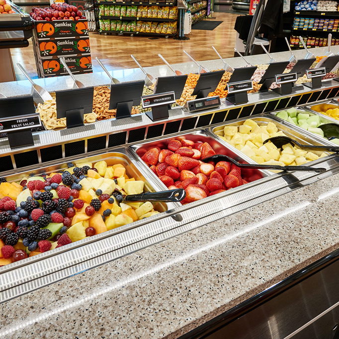 The fresh fruit bar at Harris Teeter