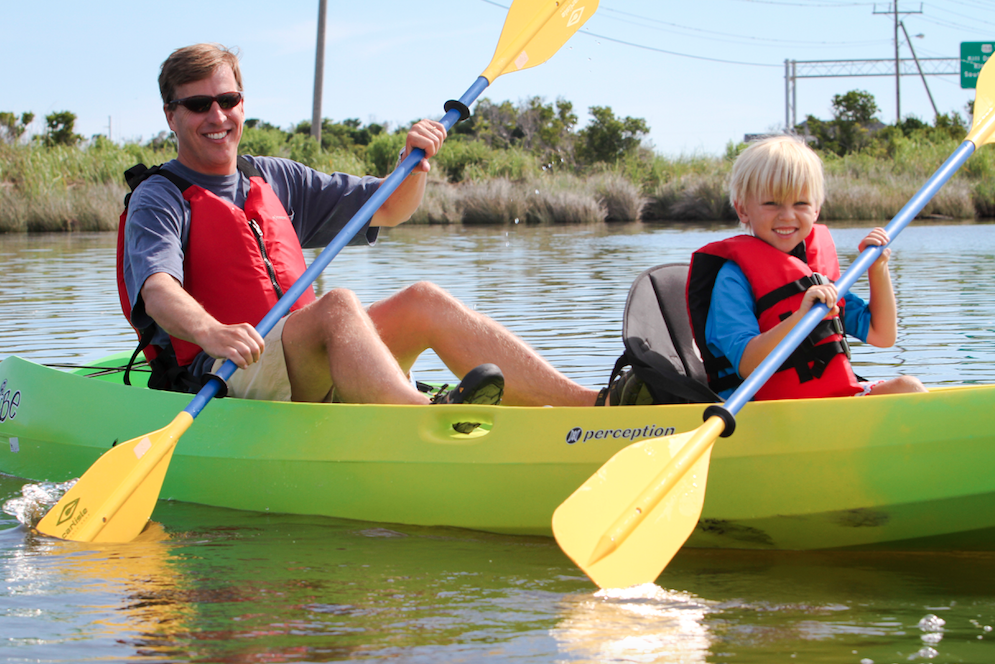 A tandem kayak from Kitty Hawk Kites