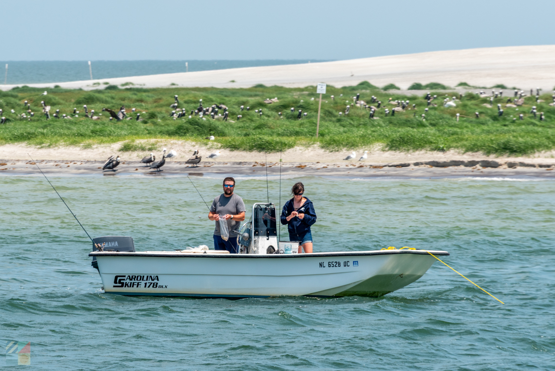 Fishing from a small boat