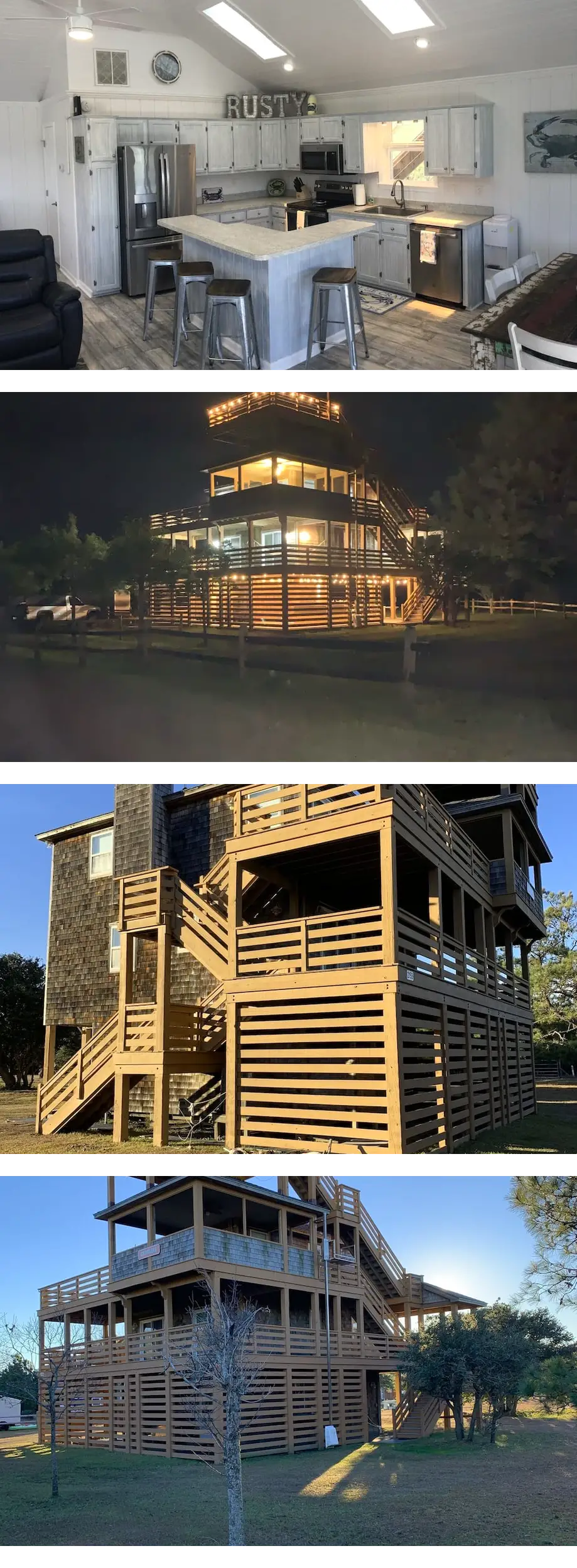 4X4 only! Canal front. Ocean AND sound views! Decks and porches on all levels.